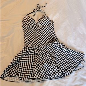 Black and white checkered swimsuit NWT LINER IN PLACE NEVER WORN